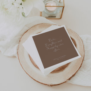 Serviette En Papier Minimaliste amour rire et heureux toujours après