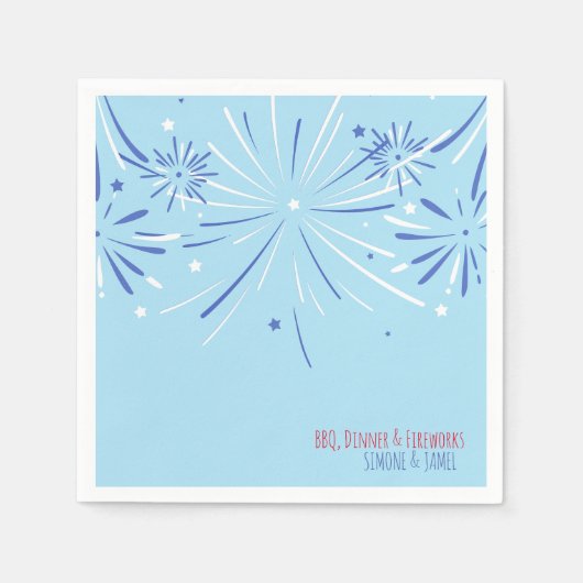 Serviette en papier minimaliste bleu ciel (Devant)