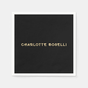 Serviette En Papier Minimaliste Classique Professionnel Couleur Noir O