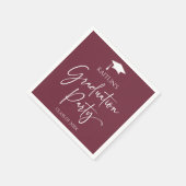Serviette En Papier Minimaliste Elegant Burgundy Graduation Party (Coin)