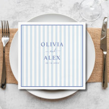 Minimaliste et Chic Bleu Français Mariage Personna