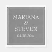 Serviette En Papier Minimaliste Moderne Gris (Devant)
