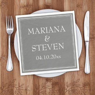 Serviette En Papier Minimaliste Moderne Gris