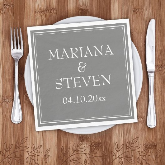 Serviette En Papier Minimaliste Moderne Gris