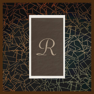 Serviette En Papier Minimaliste monogramme Brown et bronzé