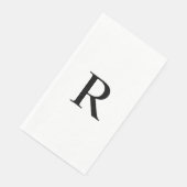 Serviette En Papier Minimaliste monographique blanc et noir (Coin)