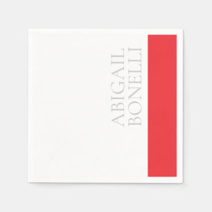 Serviette En Papier Minimaliste professionnel moderne gras gris rouge