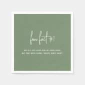 Serviette En Papier Minimaliste Sage Vert Mariage moderne (Devant)