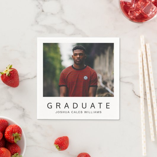Serviette En Papier Minimaliste Simple Photo Moderne Graduation (En situation)