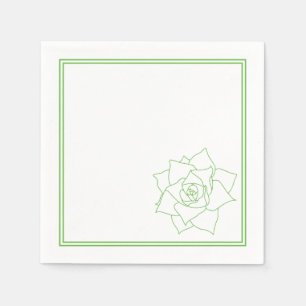 Serviette En Papier Minimaliste Succulent Vert Botanique