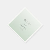 Serviette En Papier Minimaliste Typographique Menthe Sérène (Coin)