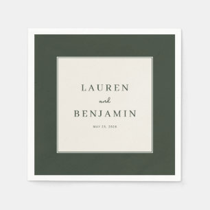 Serviette En Papier Minimaliste Vert Sophistiqué