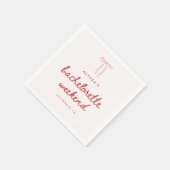 Serviette En Papier Minimalistic Red Bow Custom Bachelorette Weekend (Coin)