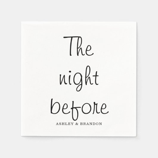 Serviette En Papier Minimisez La Nuit Avant Le Dîner De Répétition (Devant)