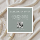 Serviette En Papier Minimum Sage Green Mariage Honeymoon Fund QR Code
