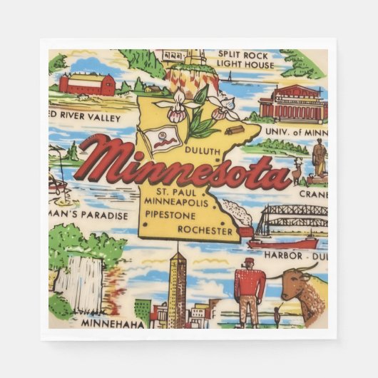 Serviette En Papier Minnesota Landmarks Party (Devant)