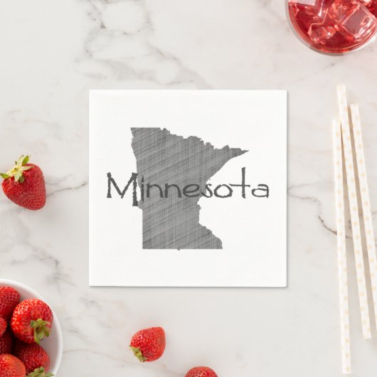 Serviette En Papier Minnesota Old Grey Chalkboard Minnesotone Parti (En situation)