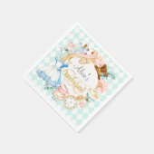 Serviette En Papier Mint Alice Wonderland tea party 1er anniversaire (Coin)