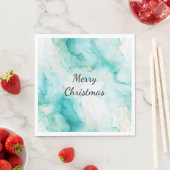 Serviette En Papier Mint Aqua Pearl Marbre or (En situation)