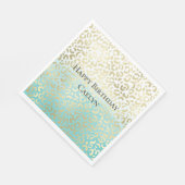 Serviette En Papier Mint Aquarelle Ombre Glam Or Leopard (Coin)