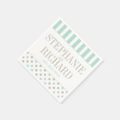 SERVIETTE EN PAPIER MINT BISQUE POINTS STRIPES PAPIER NAPKINS (Coin)