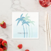 Serviette En Papier Mint Blue Tropical Palm Trees Ombre (En situation)