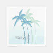 Serviette En Papier Mint Blue Tropical Palm Trees Ombre (Devant)