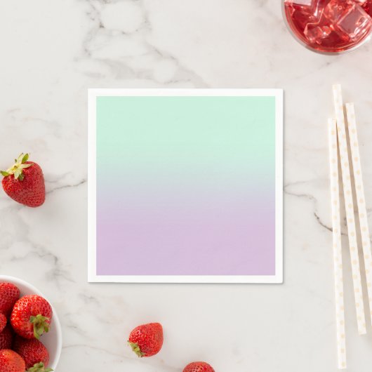 Serviette En Papier Mint Esthétique Pastel Et Ombre Gradient Lilac (En situation)