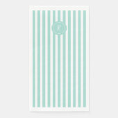 Serviette En Papier Mint French Beach Stripe Personnalisé Monogramme (Devant)