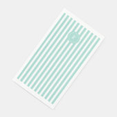 Serviette En Papier Mint French Beach Stripe Personnalisé Monogramme (Coin)