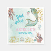 Serviette En Papier Mint Glitter Mermaid tail under the sea  (Devant)