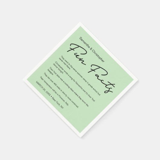 Serviette En Papier Mint Green Custom fun fact Personnalisé (Coin)