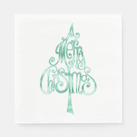Serviette En Papier Mint Green Glam Noël (Devant)