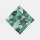 Serviette En Papier Mint Green Gold Trees Noël (Coin)