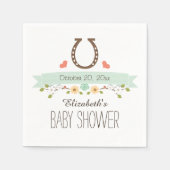 Serviette En Papier Mint Green Horseshoe Baby shower occidental (Devant)