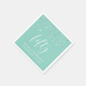 Serviette En Papier Mint Green Silver Confetti 50e fête d'anniversaire (Coin)