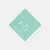 Serviette En Papier Mint Green Silver Confetti 60e fête d'anniversaire (Coin)