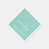 Serviette En Papier Mint Green Silver Confetti 90e fête d'anniversaire (Coin)