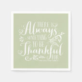 Serviette En Papier Mint Green toujours remercier Citation Thanksgivin (Devant)