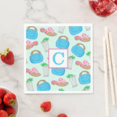 Serviette En Papier Mint Julep Bermuda Sac Preppy Initail Derby (En situation)
