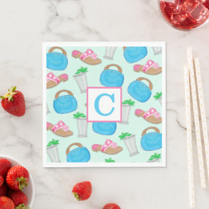 Serviette En Papier Mint Julep Bermuda Sac Preppy Initail Derby