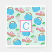 Serviette En Papier Mint Julep Bermuda Sac Preppy Initail Derby (Devant)