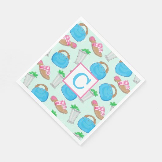 Serviette En Papier Mint Julep Bermuda Sac Preppy Initail Derby (Coin)