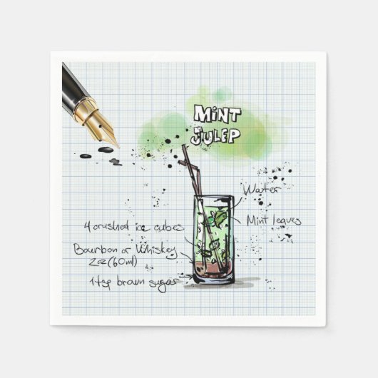 SERVIETTE EN PAPIER MINT JULEP DERBY PARTI PAPIER NAPKIN (Devant)