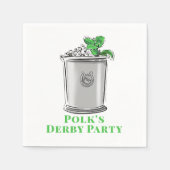 Serviette En Papier Mint Julep Horseshoe Horse Race Derby Party (Devant)