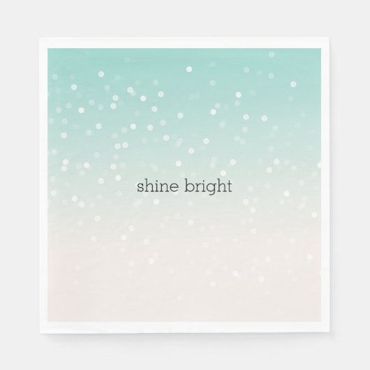 Serviette En Papier Mint Ombre White Bokeh Confetti (Devant)