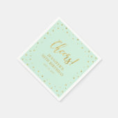 Serviette En Papier Mint & Or | Élégante Fête d'anniversaire classique (Coin)