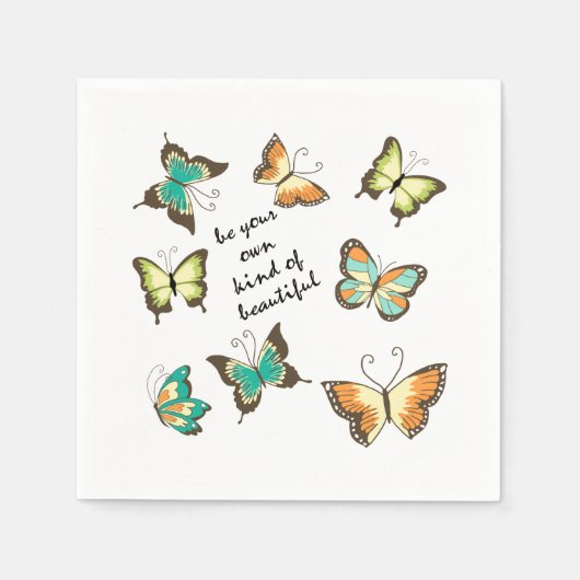 Serviette En Papier Mint Soyez Vos Propres Beaux Papillons (Devant)