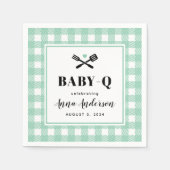 Serviette En Papier Mint Vert En vichy Plaid Baby Q (Devant)
