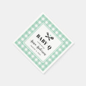 Serviette En Papier Mint Vert En vichy Plaid Baby Q (Coin)